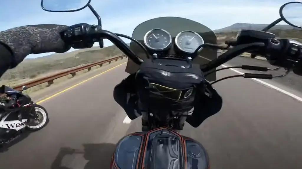 Motorcycle on road
